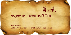 Mojszin Archibáld névjegykártya